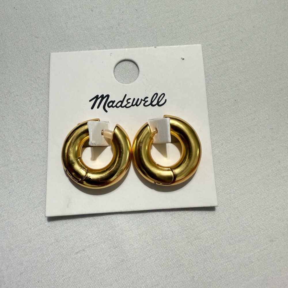 Madewell Chunky Donut Small Hoop Earrings - Picture 3 of 3
